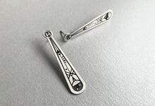 Charger l'image dans la galerie, Boucles d'oreilles longues à tige en argent - Connexion micro-macro