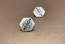 Load image into Gallery viewer, Silver Stud Earrings - Luna Hexa