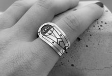 Charger l'image dans la galerie, Bague Gravée Argent - Connexion Micro-Macro