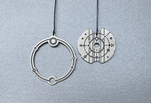 Load image into Gallery viewer, Silver Asymetrical Long Earrings - Soul Compass