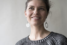 Load image into Gallery viewer, Silver Asymetrical Long Earrings - Soul Compass