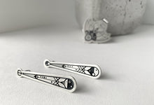 Load image into Gallery viewer, Silver Long Stud Earrings - Micro-Macro Connection
