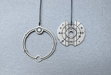 Load image into Gallery viewer, Silver Asymetrical Long Earrings - Soul Compass
